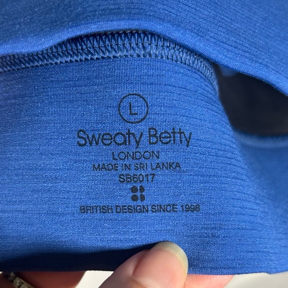 Sweaty Betty Womens Super Sculpt Blue Sports Bra Size Large Athletic Gym Workout - Picture 6 of 9